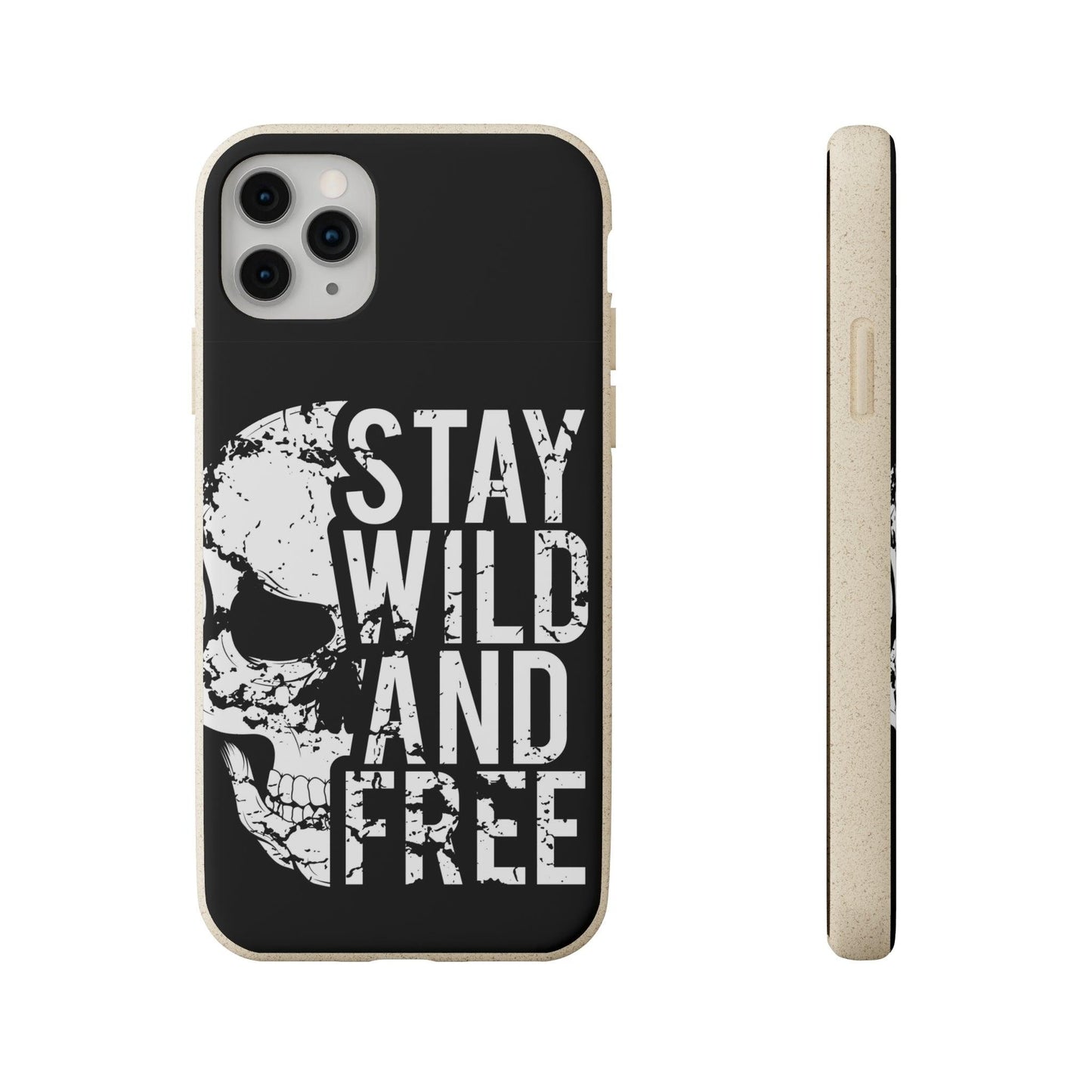 Stay Wild And Free Skull Biodegradable Cases