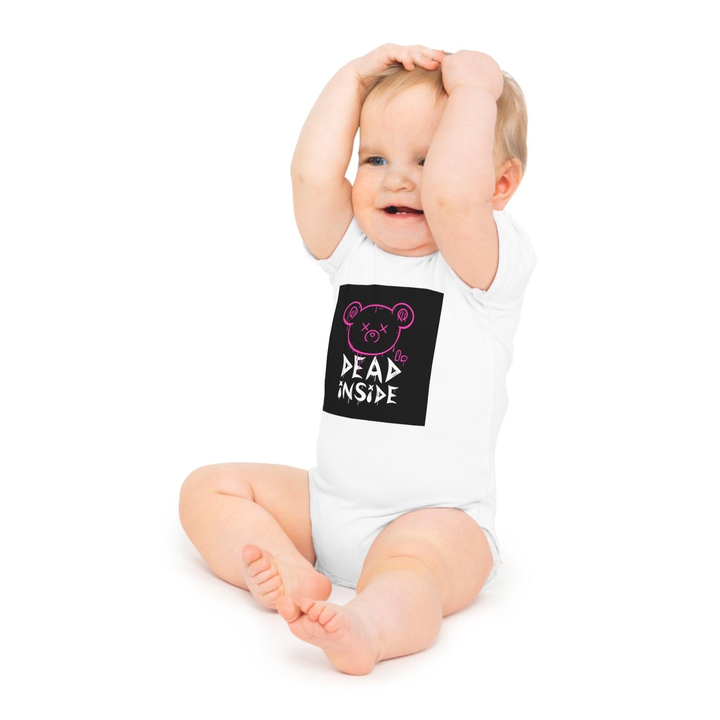 Dead Inside Teddy Bear Baby Short Sleeve Bodysuit
