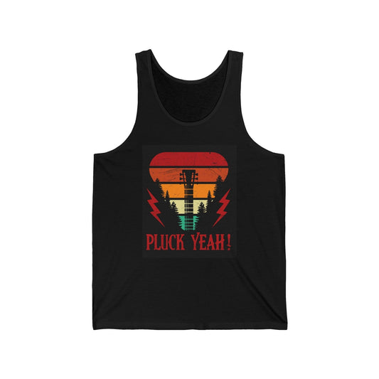 Pluck Yeah! Guitar Neck Unisex Jersey Tank