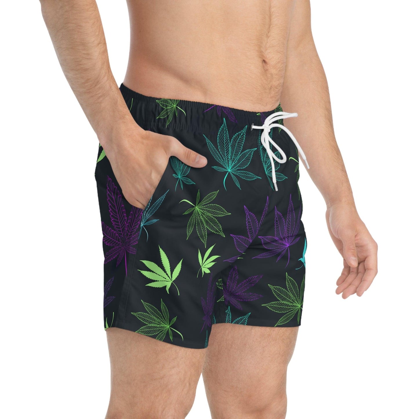 HIGH TIDE Leafed Legends Swim Trunks – Stoner Surf Division AOP