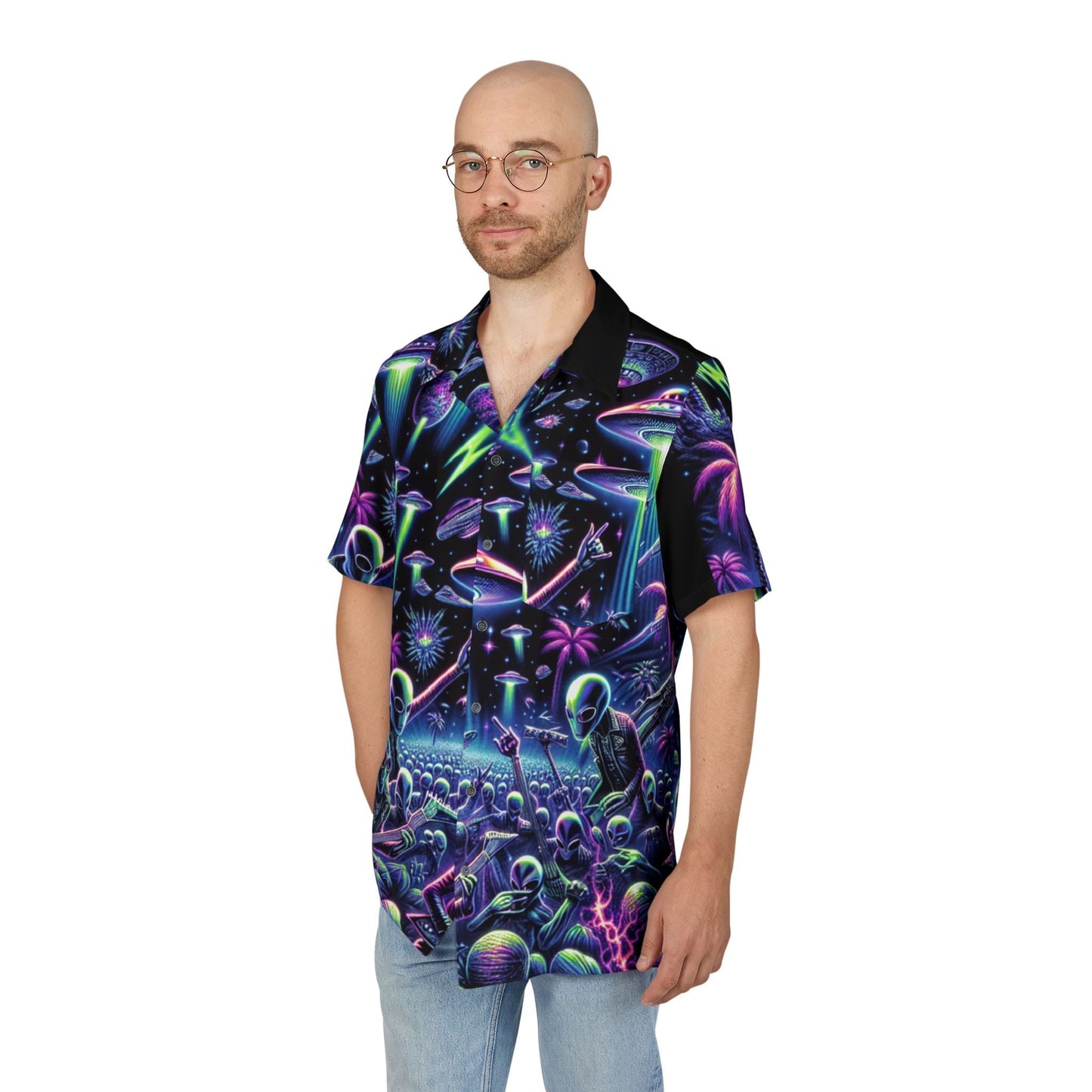 👽 Galactic Party Hawaiian Shirt: The Retro Beachwear Statement Drop 🏝️