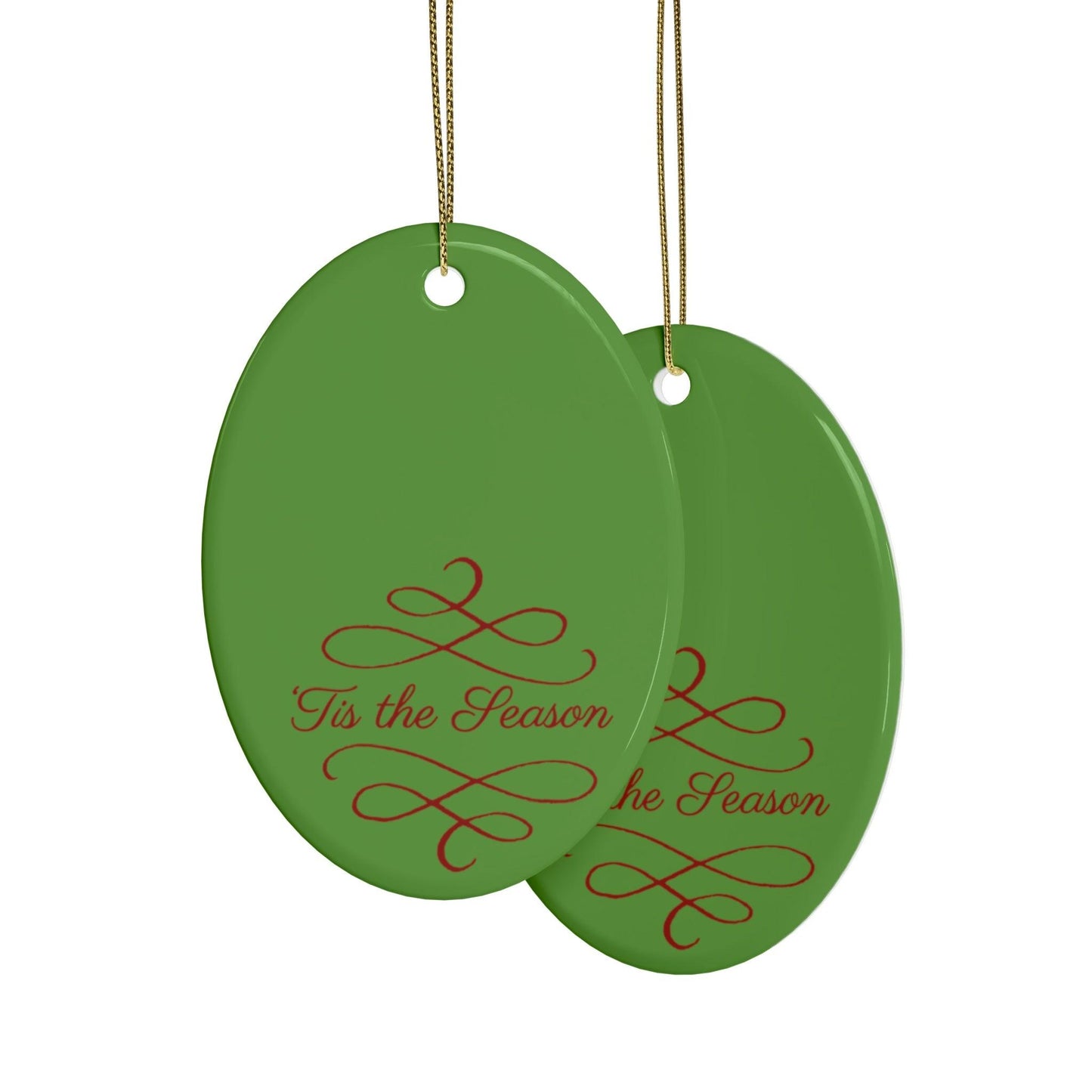 Tis The Season Christmas Tree Ceramic Ornaments (1pcs, 5pcs, 10pcs, 20pcs)