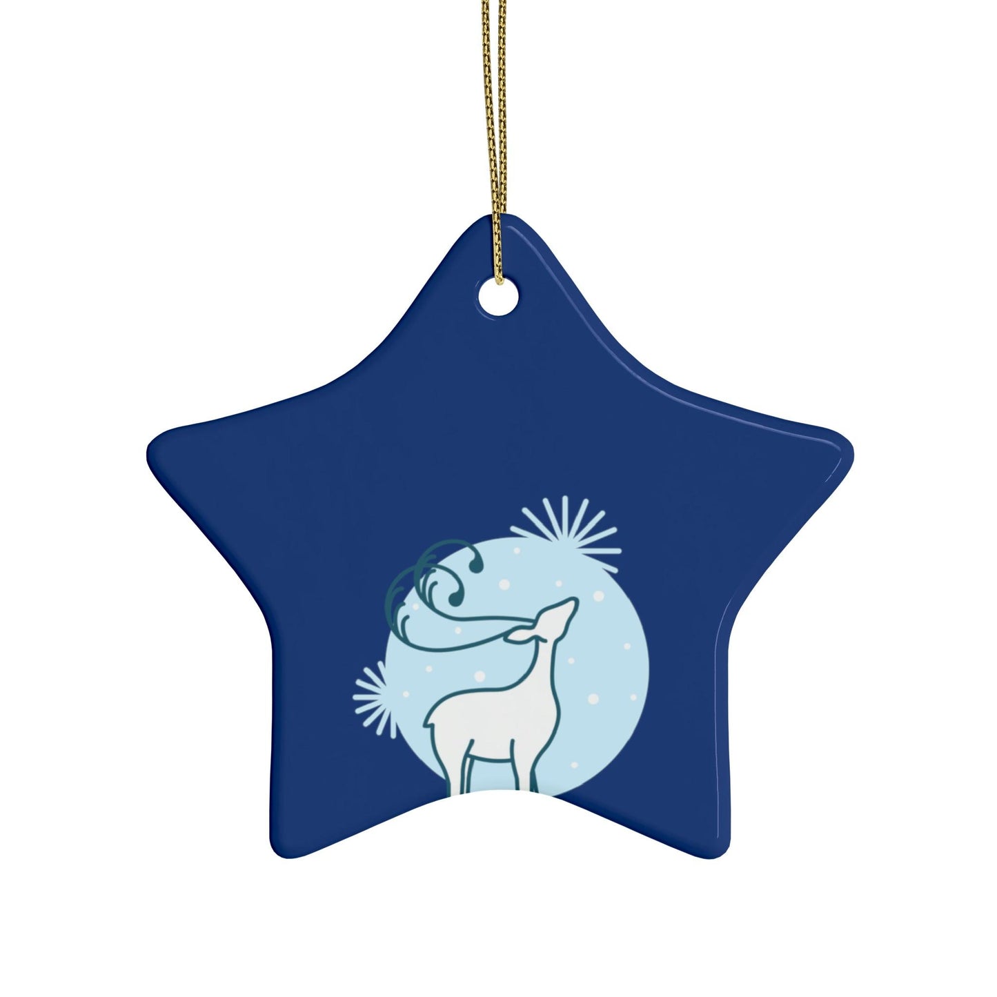 Blue Christmas Tree Reindeer Ceramic Ornaments (1pcs, 5pcs, 10pcs, 20pcs)