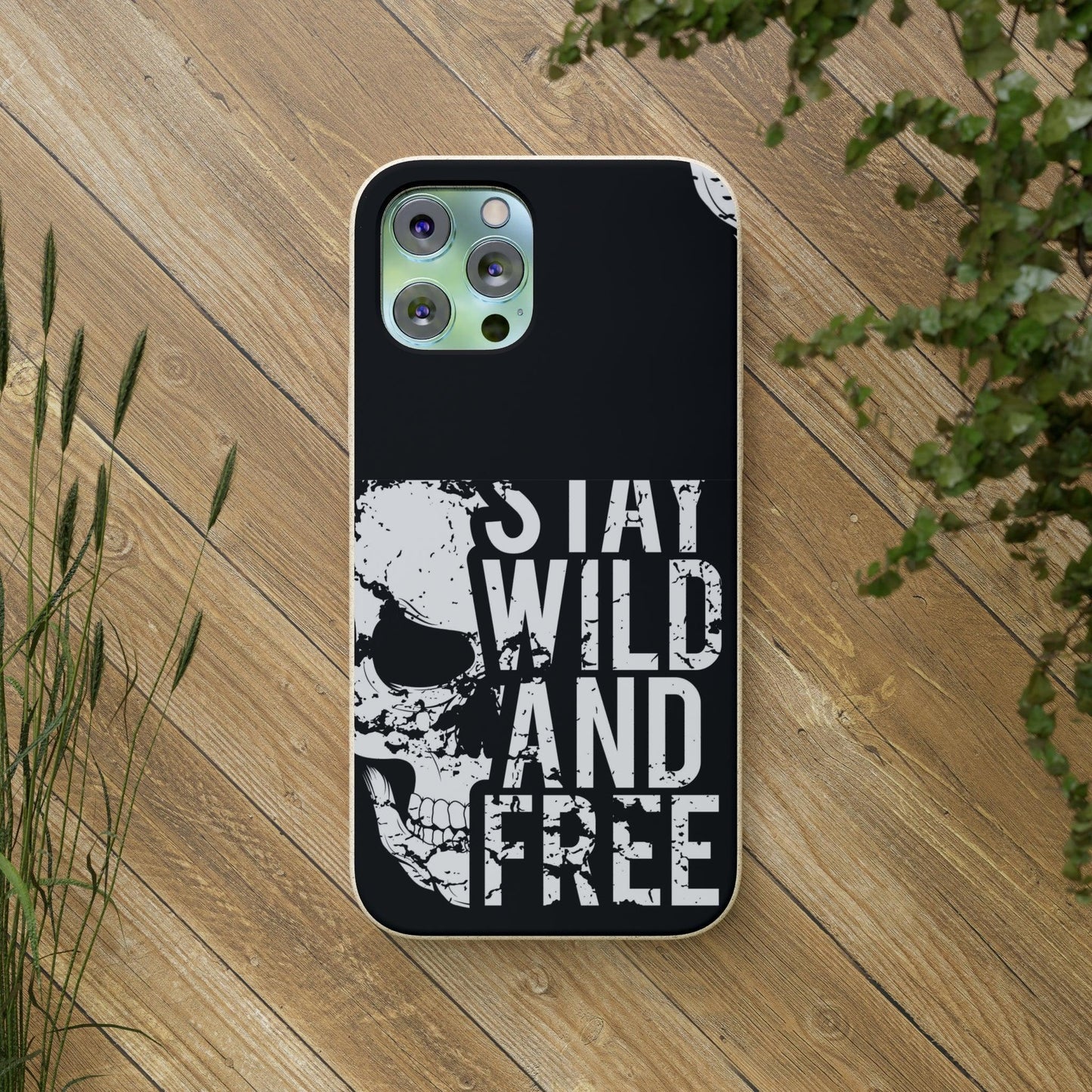 Stay Wild And Free Skull Biodegradable Cases