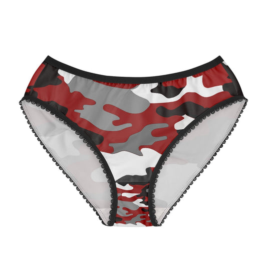 Black Red Grey White Camo Women's Briefs