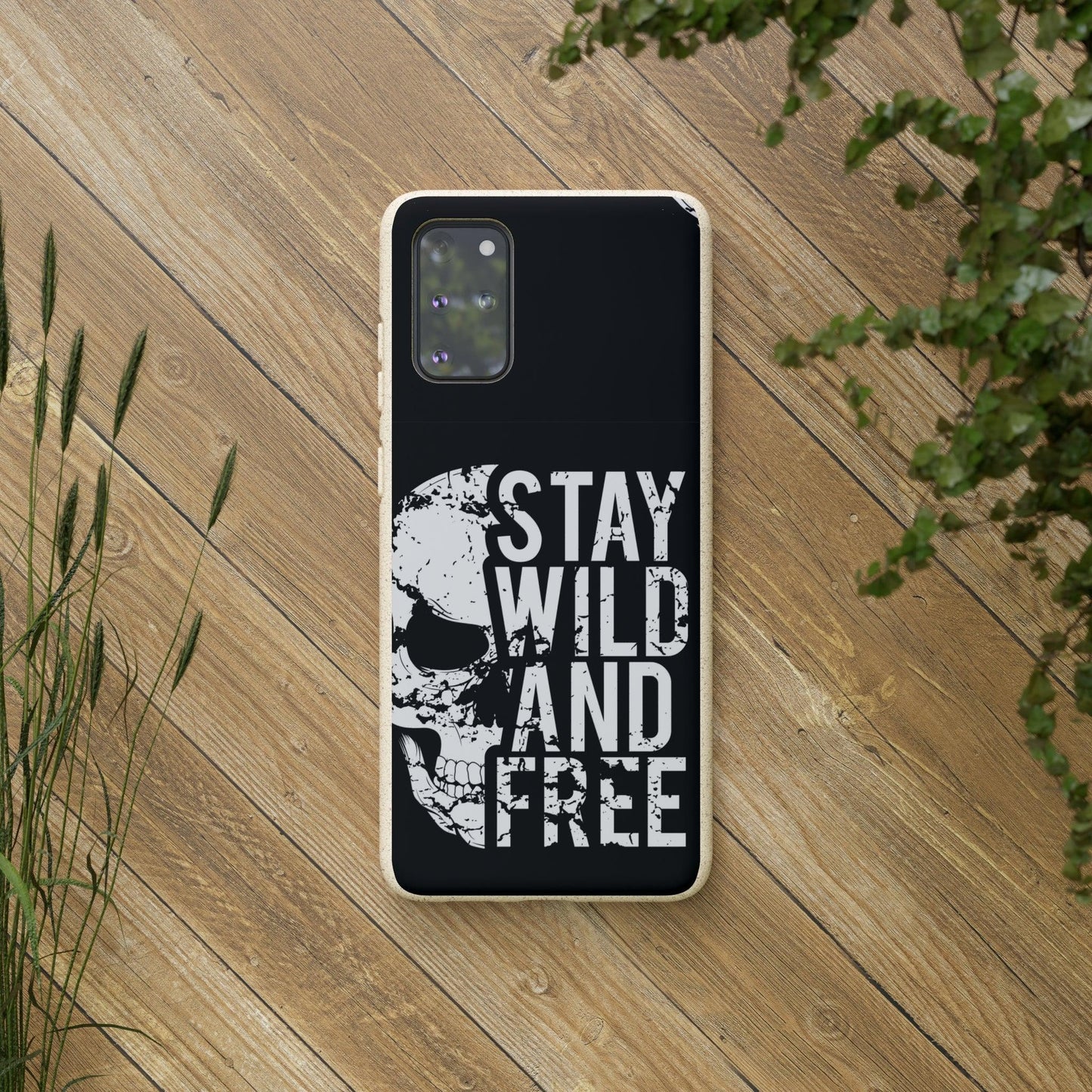 Stay Wild And Free Skull Biodegradable Cases