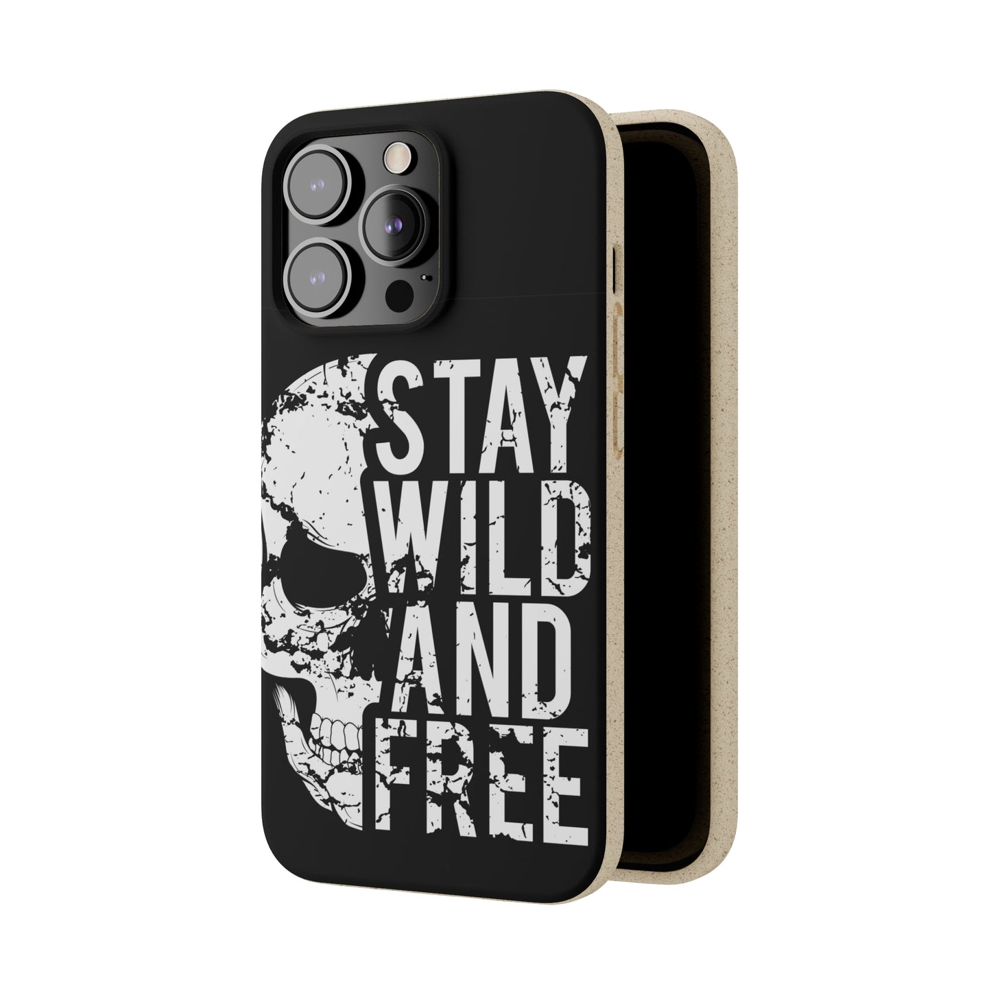 Stay Wild And Free Skull Biodegradable Cases
