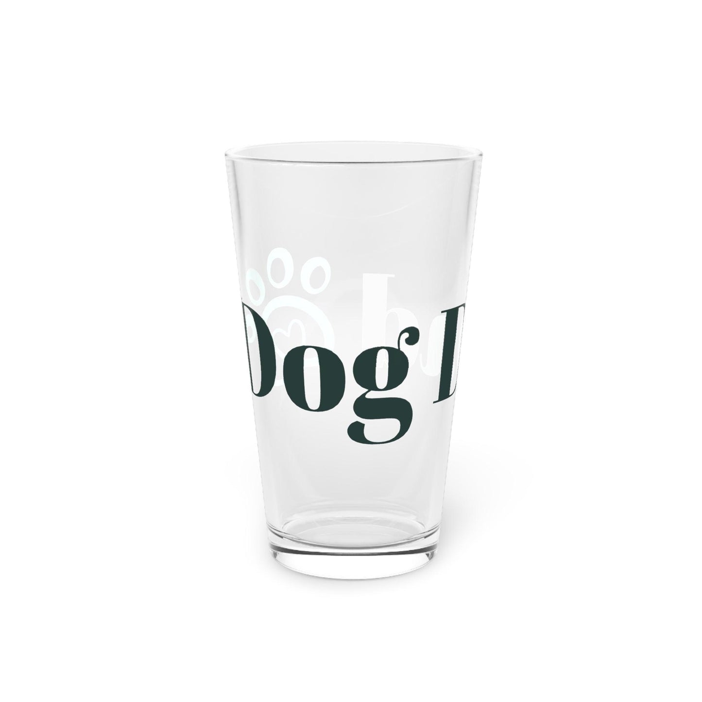 Dog Dad with Puppy Paw Pint Glass, 16oz