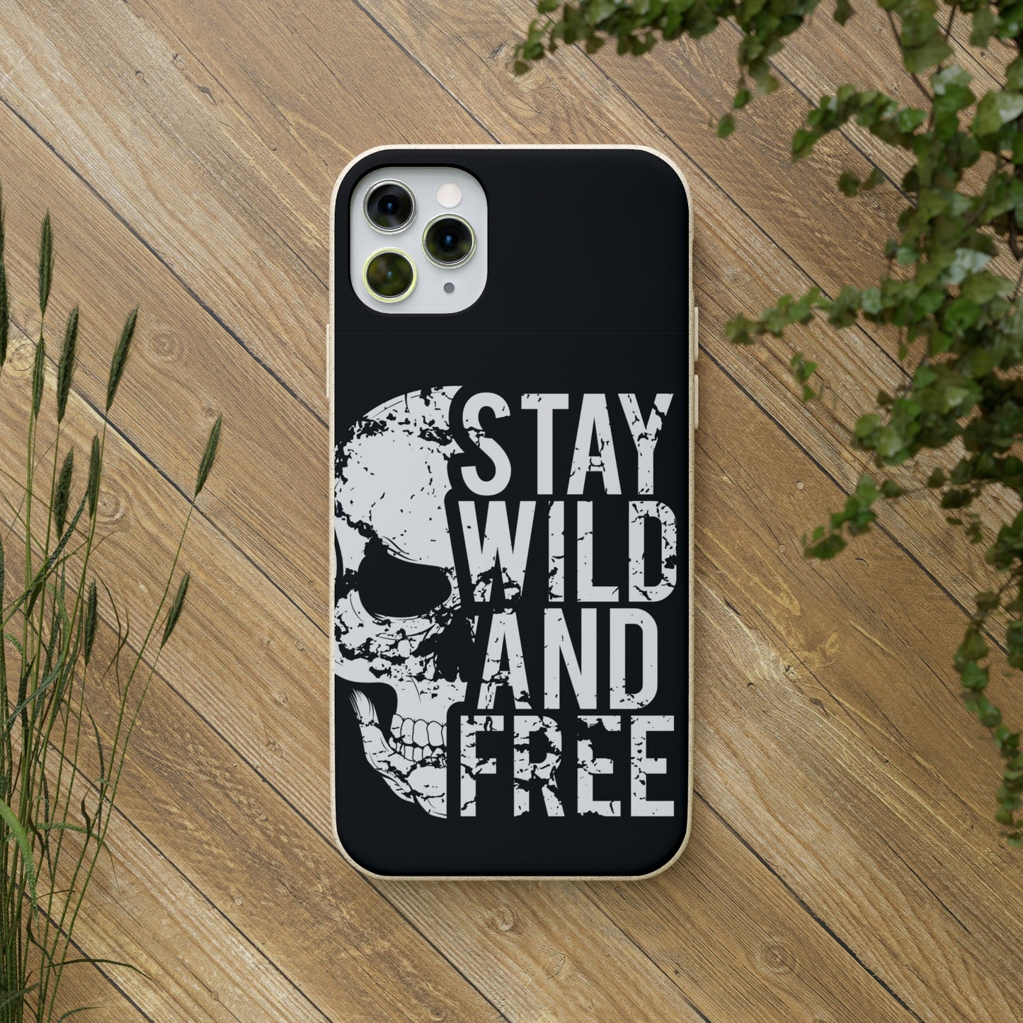 Stay Wild And Free Skull Biodegradable Cases