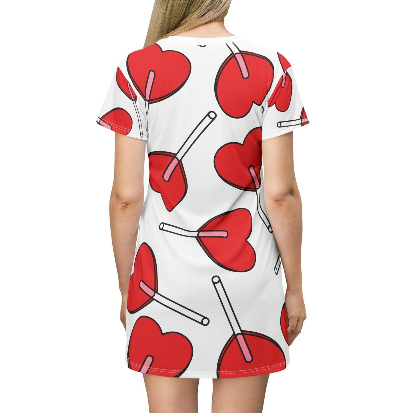Valentine’s Day Hearts Lollipops T-Shirt Dress