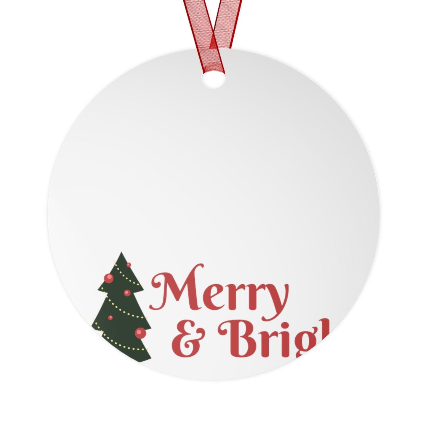 Merry & Bright Christmas Tree Metal Ornaments