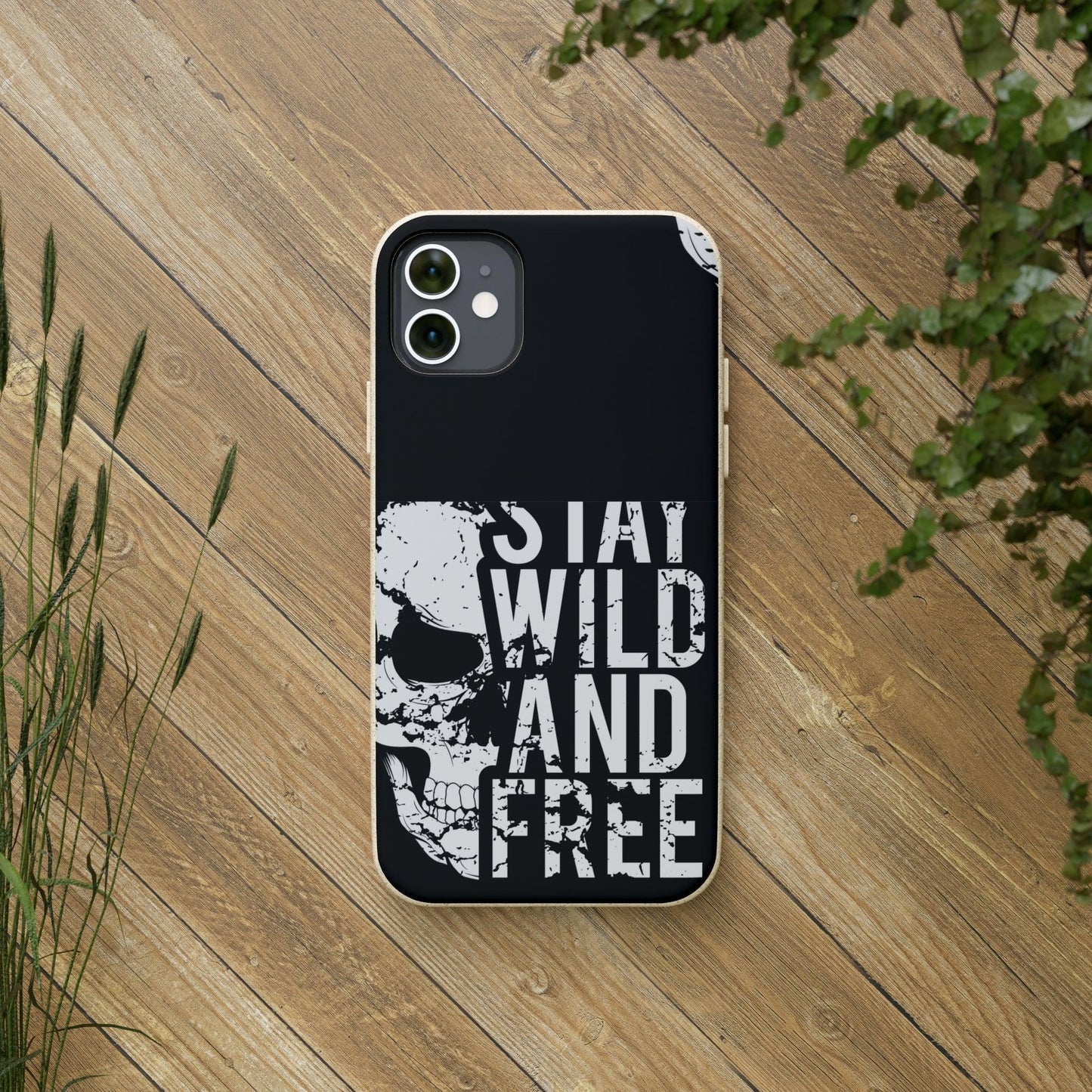 Stay Wild And Free Skull Biodegradable Cases