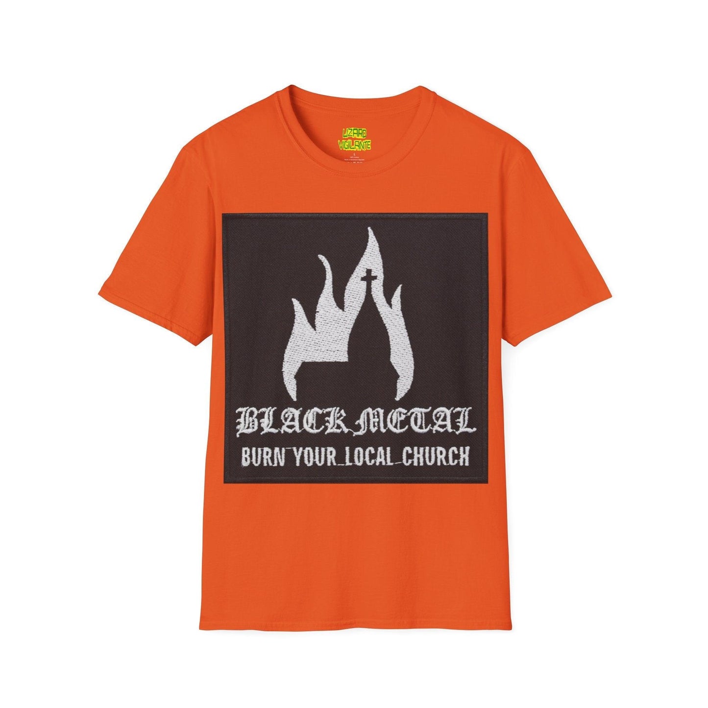 Black Metal Church Fire Unisex Softstyle T-Shirt