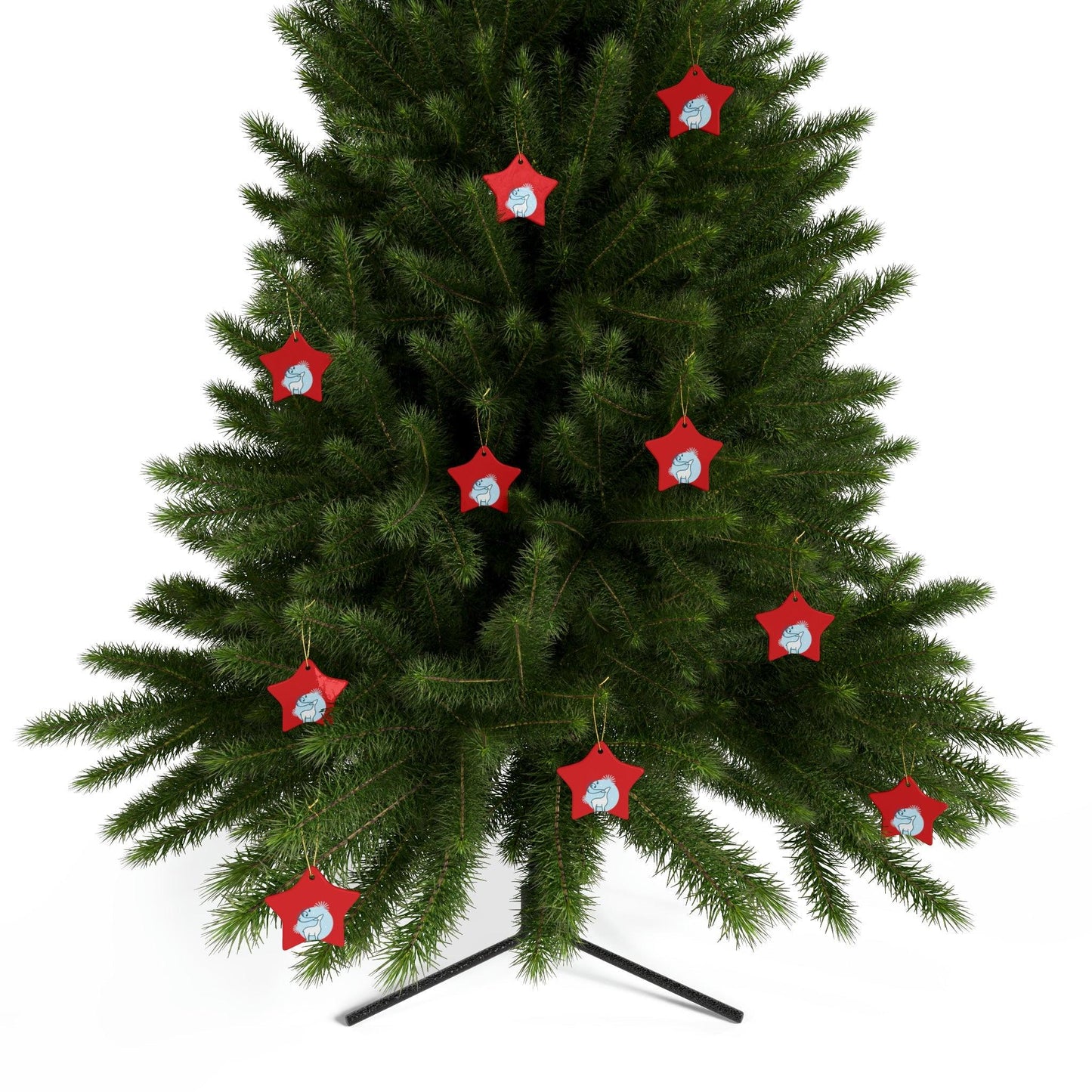 Red Christmas Tree Reindeer Ceramic Ornaments (1pcs, 5pcs, 10pcs, 20pcs)