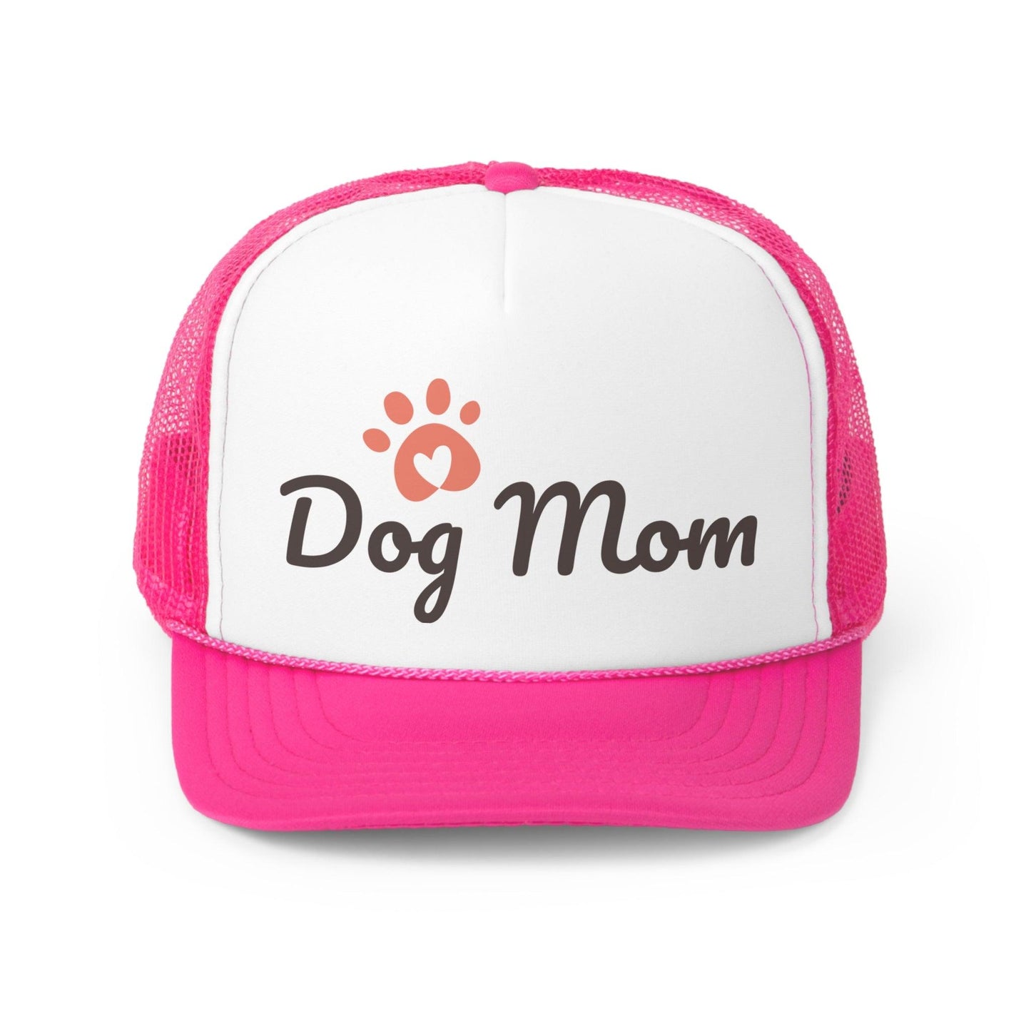 Dog Mom With a Puppy Paw Print Trucker Caps