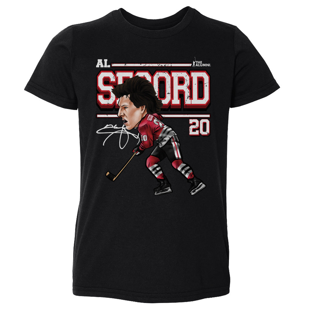Al Secord Chicago Cartoon WHT