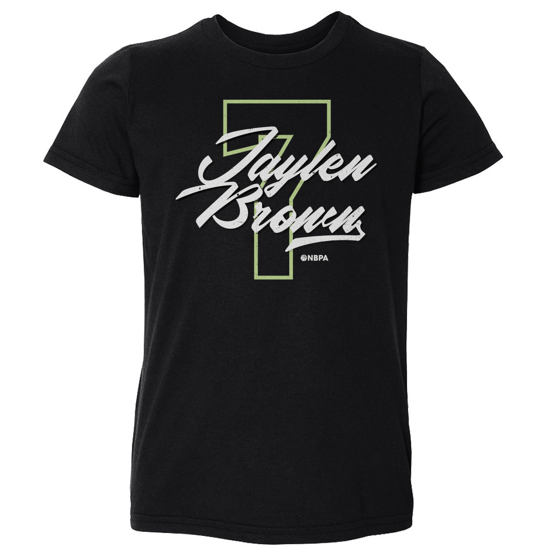 Jaylen Brown Boston Number Script WHT