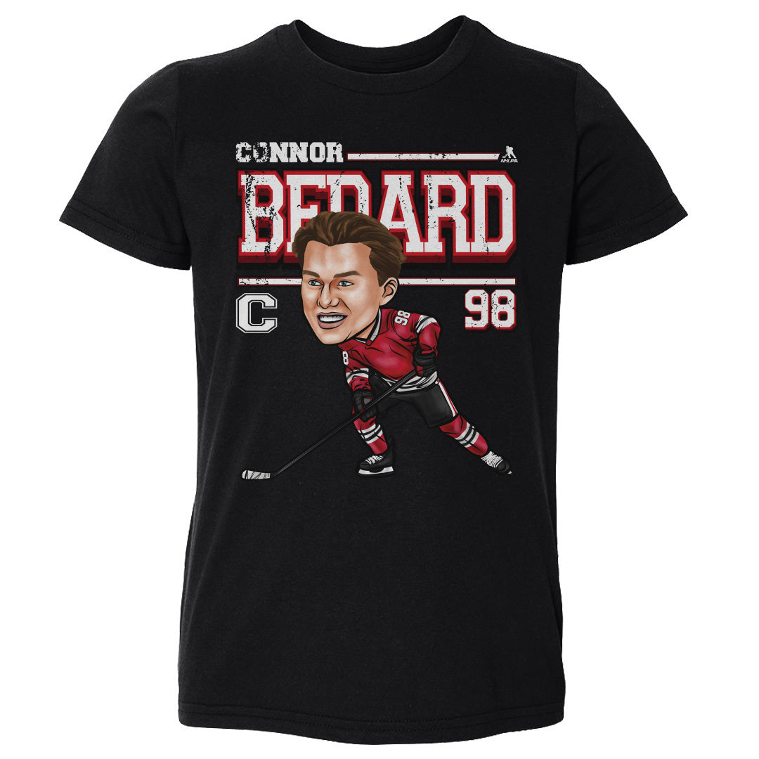 Connor Bedard Chicago Cartoon WHT