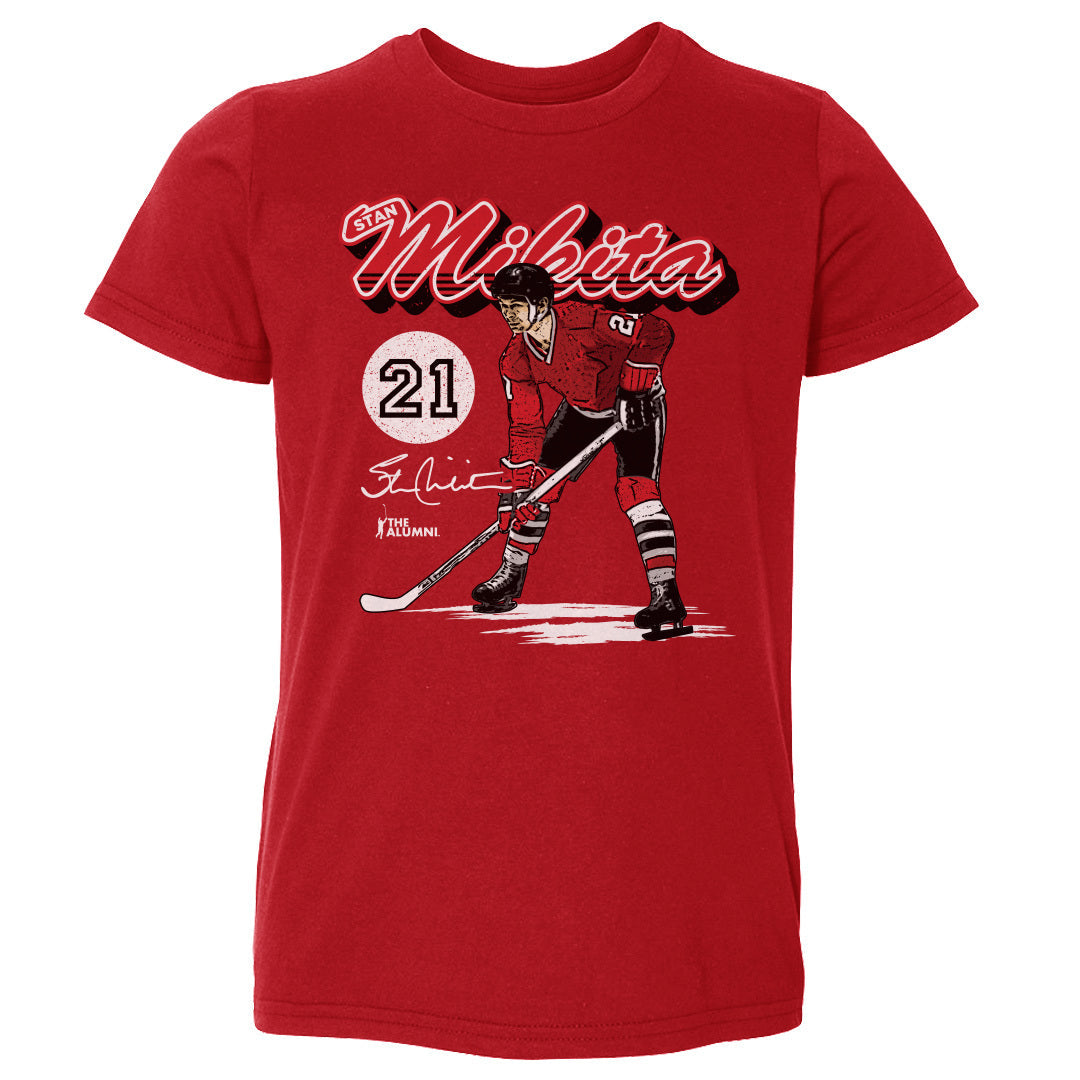 Stan Mikita Chicago Retro Script WHT