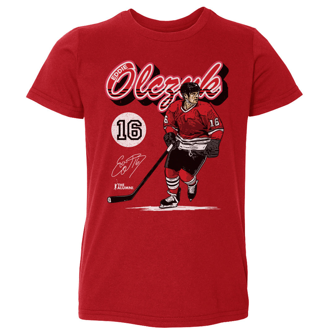 Eddie Olczyk Chicago Retro Script WHT