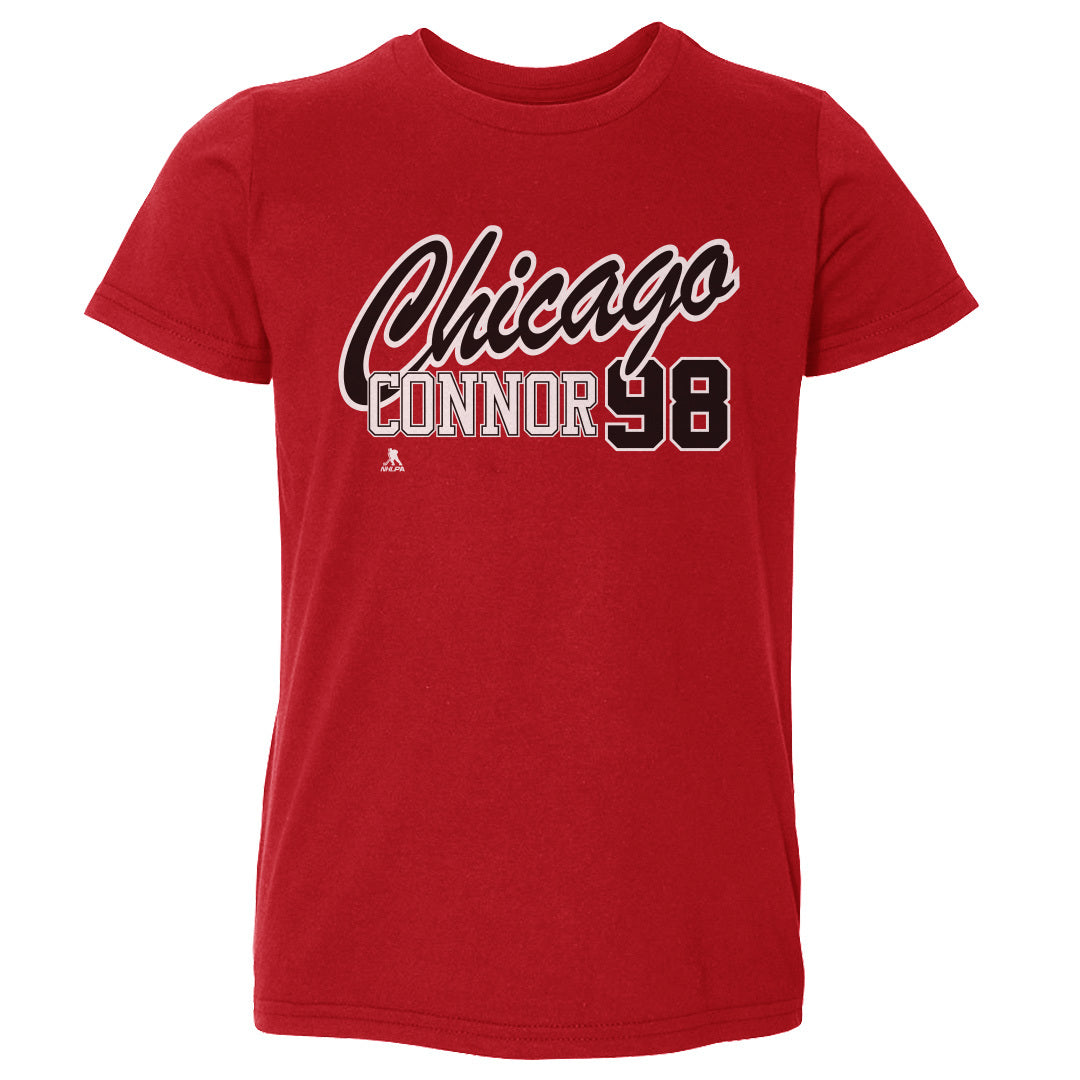 Connor Bedard Chicago Script 98 WHT