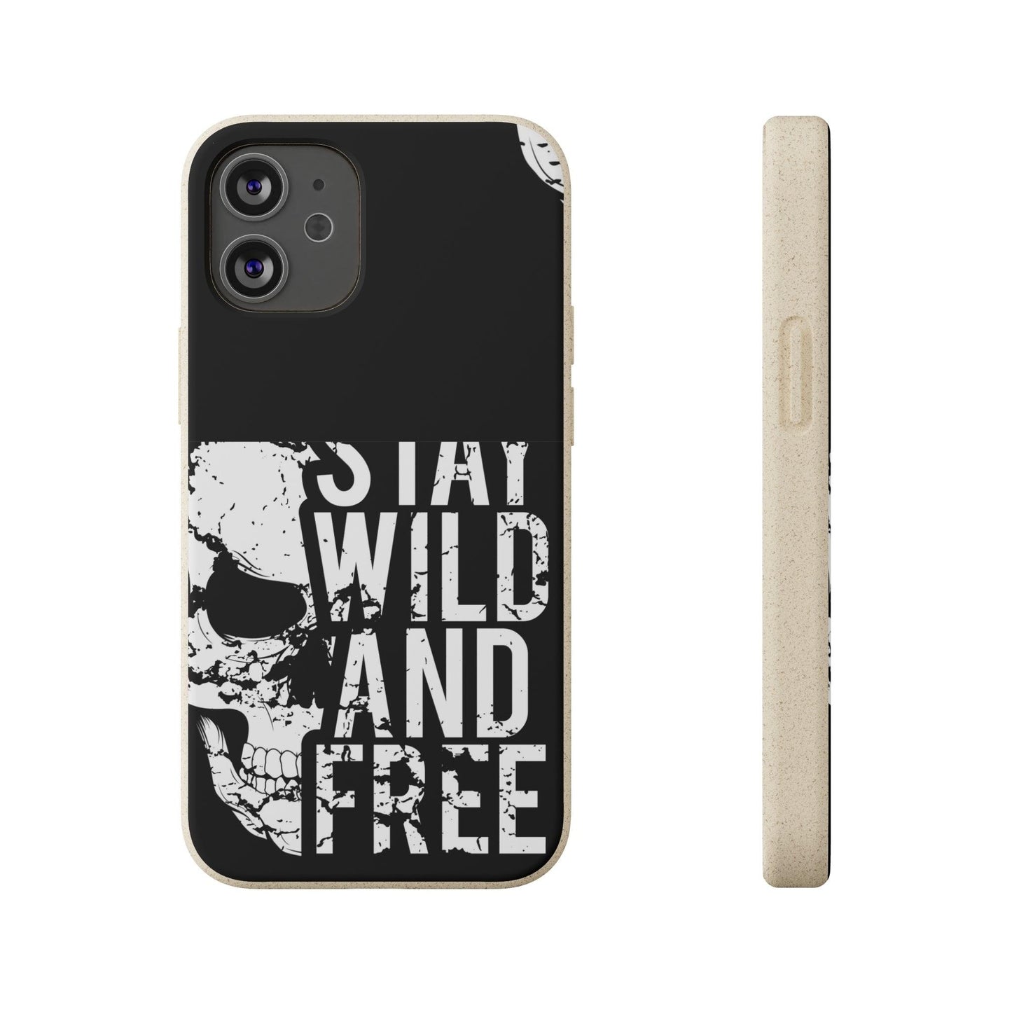 Stay Wild And Free Skull Biodegradable Cases