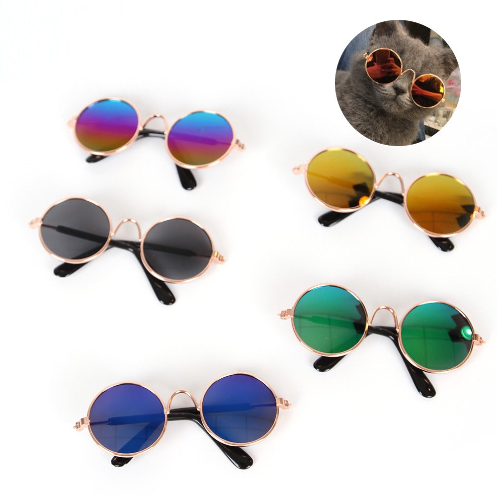 Purrfect Shades – Vintage Round Cool Cat & Dog Sunglasses for Stylish Pets