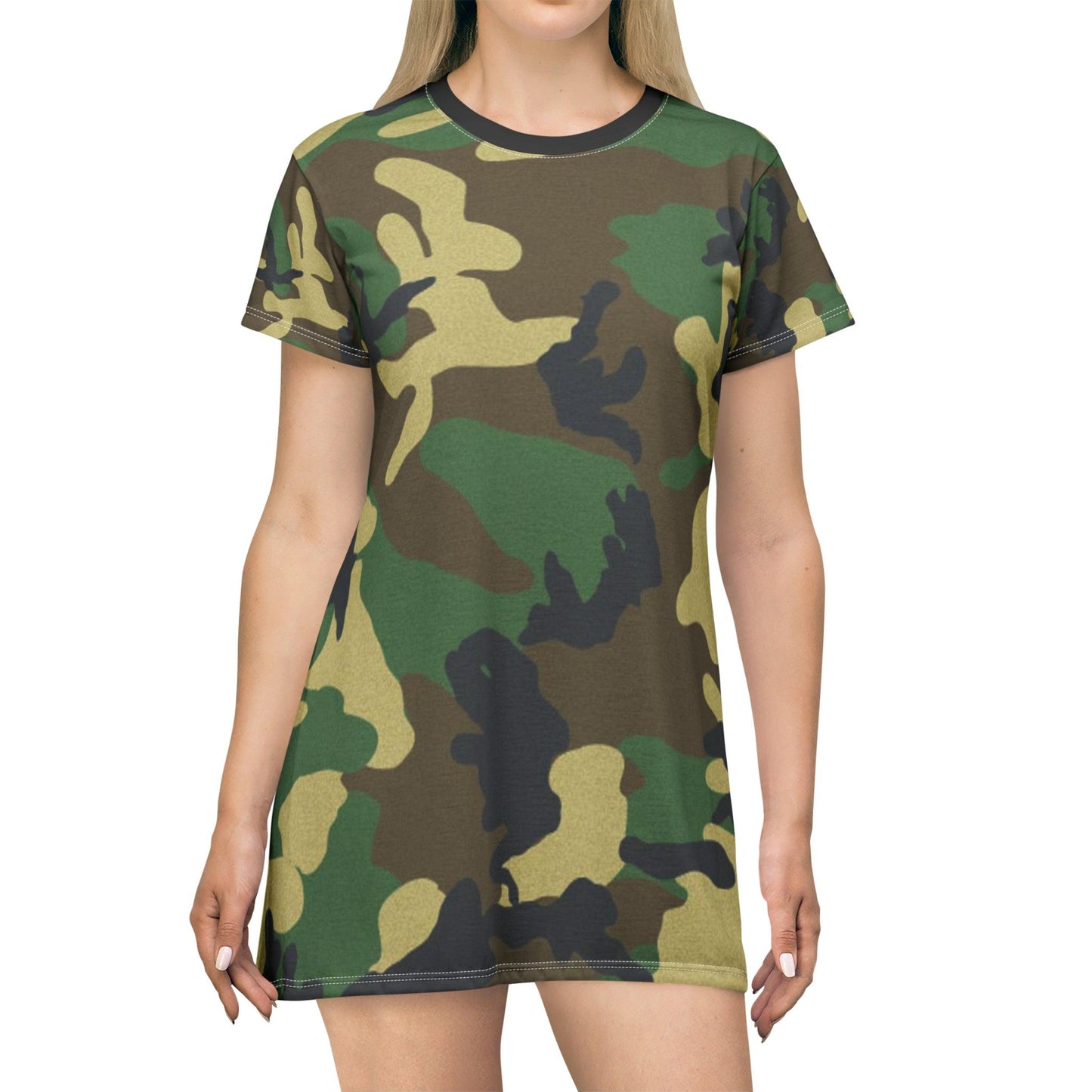 Green Camouflage T-Shirt Dress