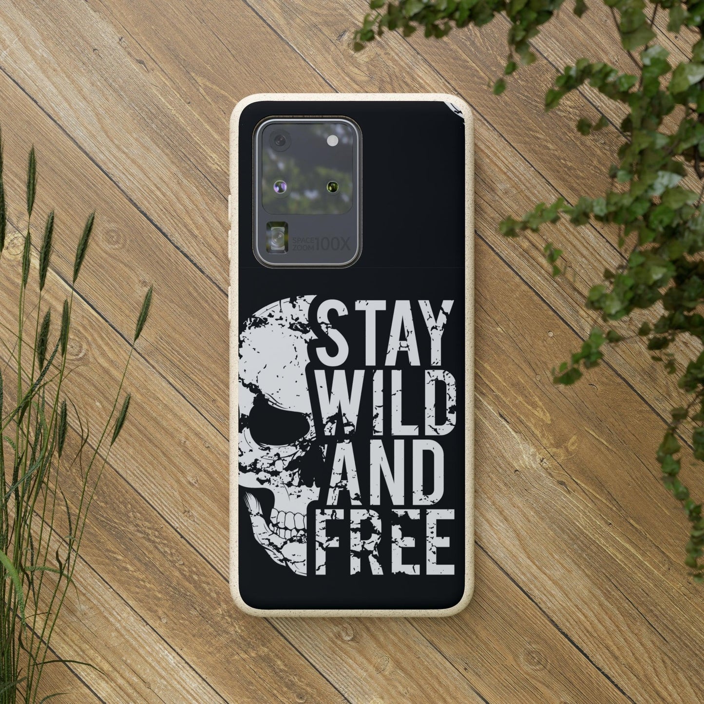 Stay Wild And Free Skull Biodegradable Cases