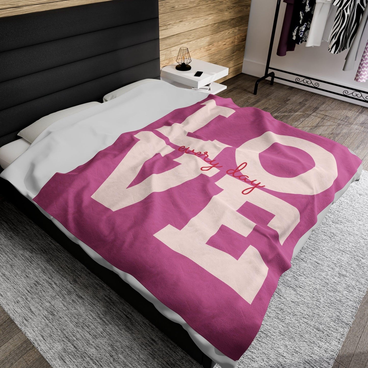 LOVE every day Velveteen Plush Blanket