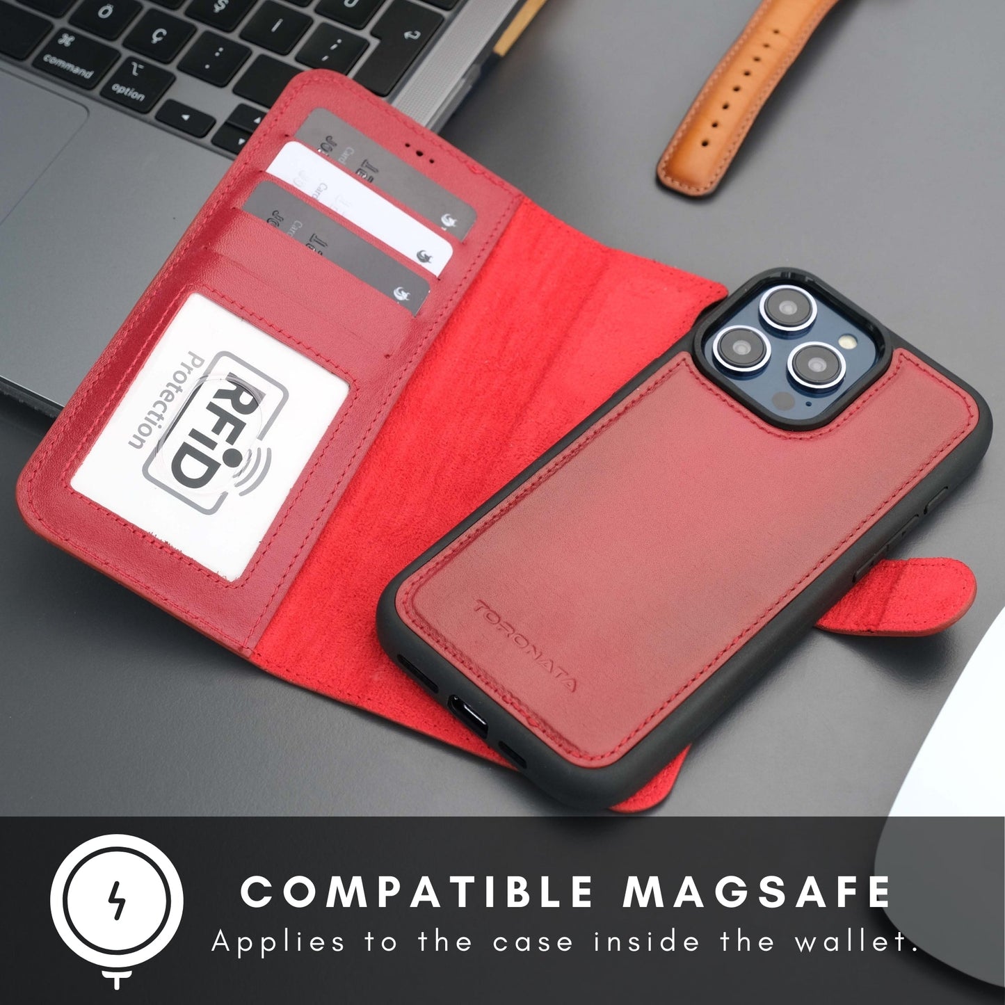 Casper Leather iPhone 14 Pro Wallet Case | MagSafe