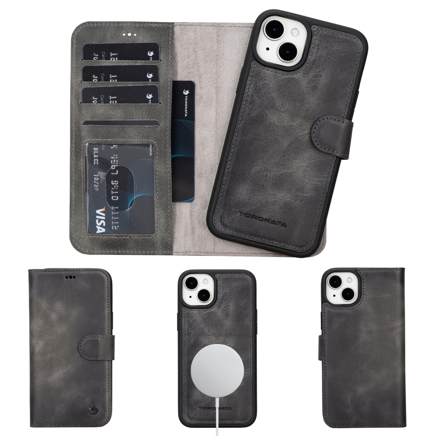 Casper iPhone 14 Series Detachable Leather Wallet Case