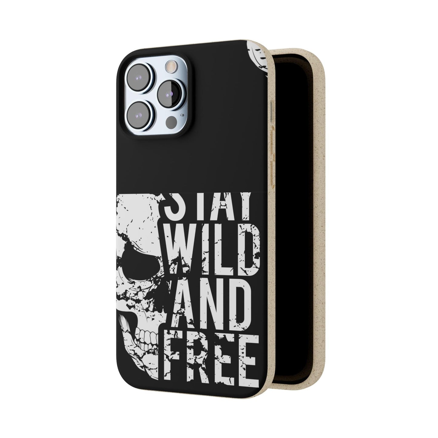 Stay Wild And Free Skull Biodegradable Cases
