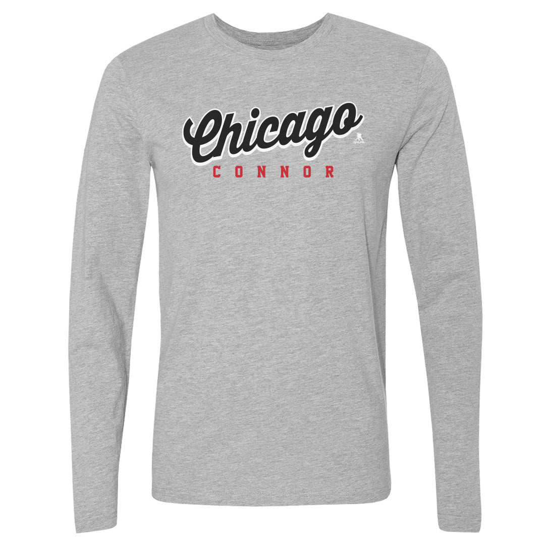 Connor Bedard Chicago Script Connor WHT