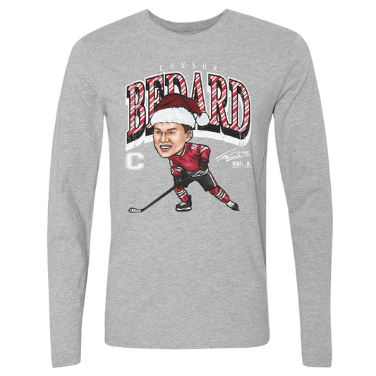 Connor Bedard Chicago Cartoon Santa Hat WHT