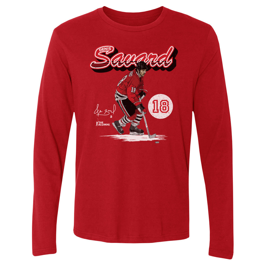 Denis Savard Chicago Retro Script WHT