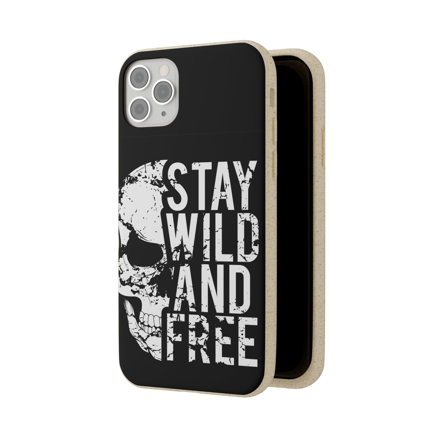 Stay Wild And Free Skull Biodegradable Cases
