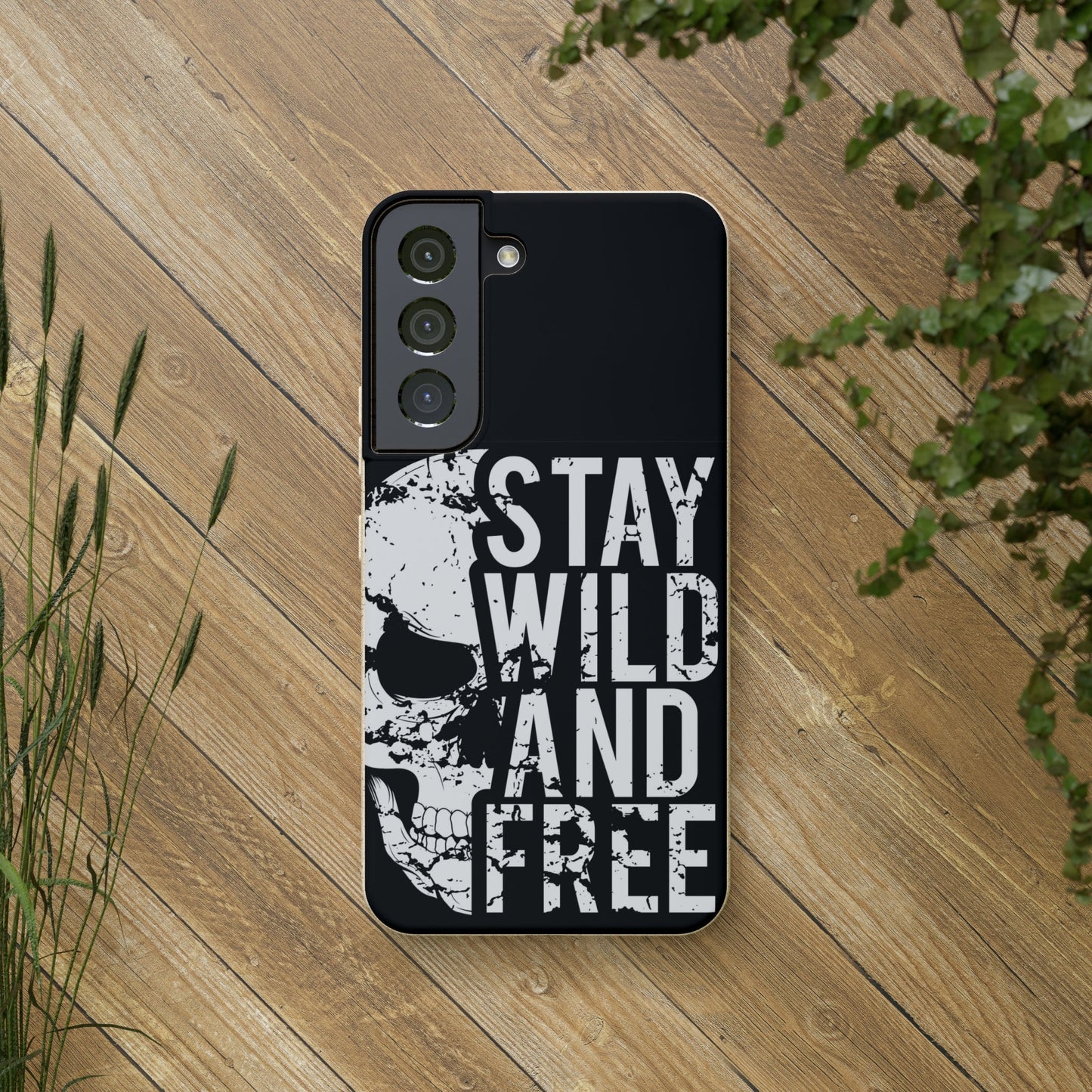 Stay Wild And Free Skull Biodegradable Cases