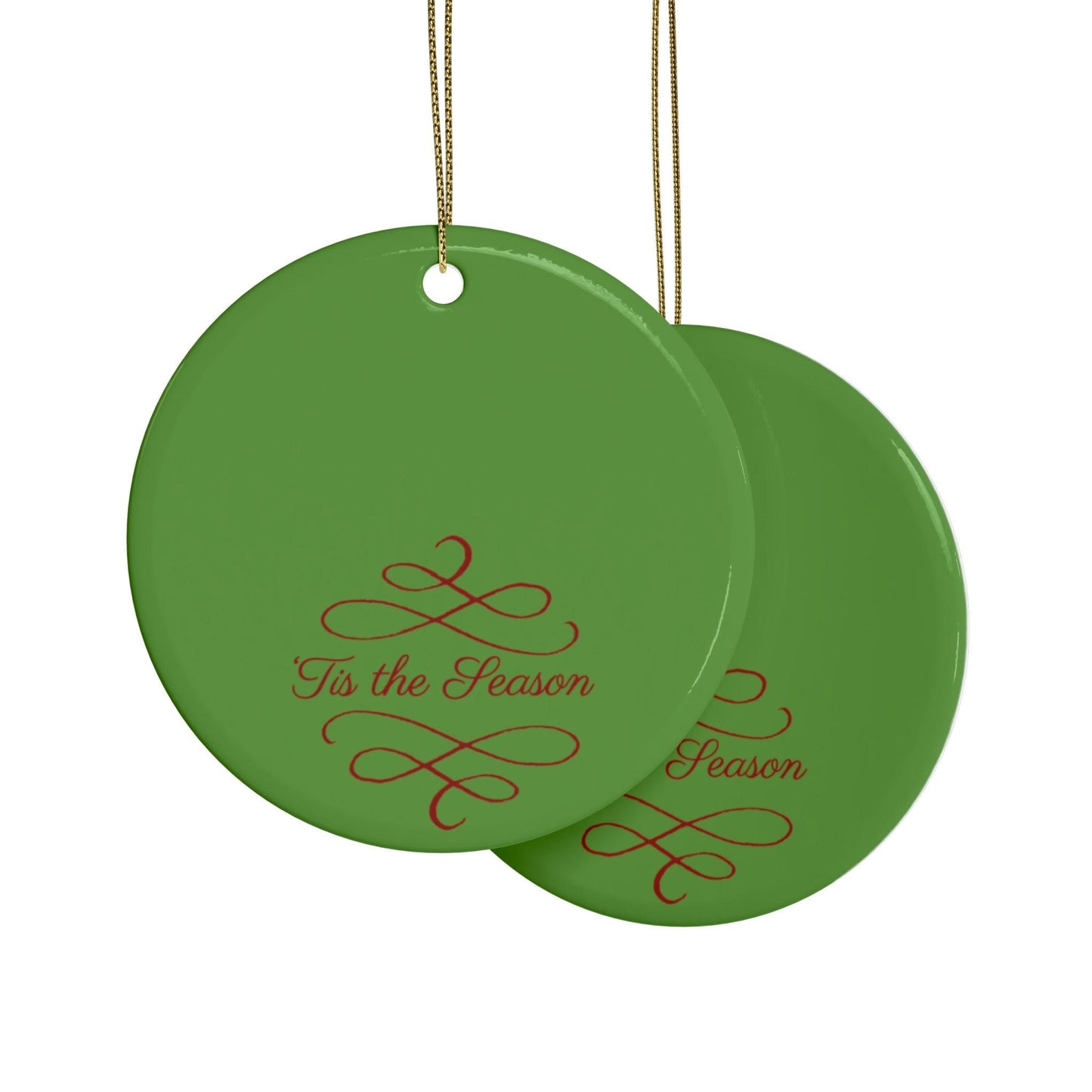 Tis The Season Christmas Tree Ceramic Ornaments (1pcs, 5pcs, 10pcs, 20pcs)
