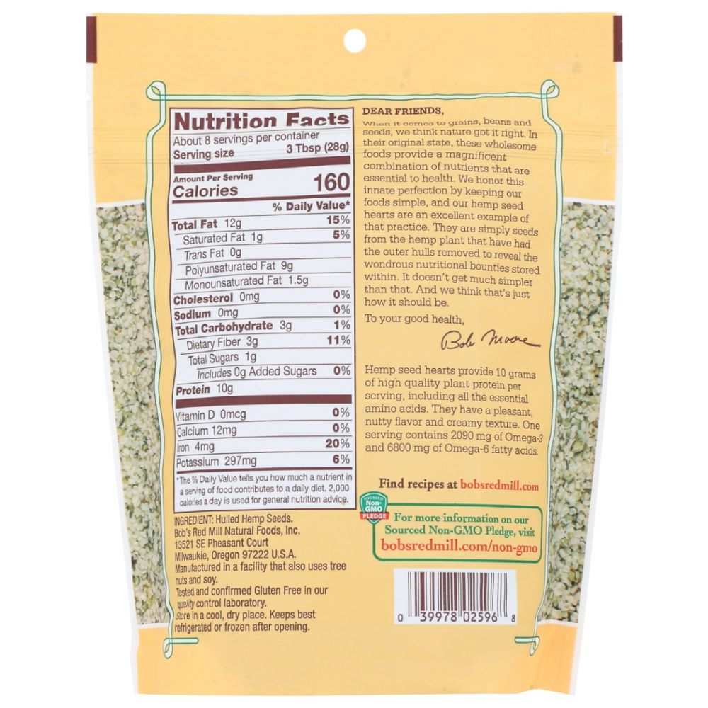 BOBS RED MILL: Hulled Hemp Seed Hearts, 8 oz