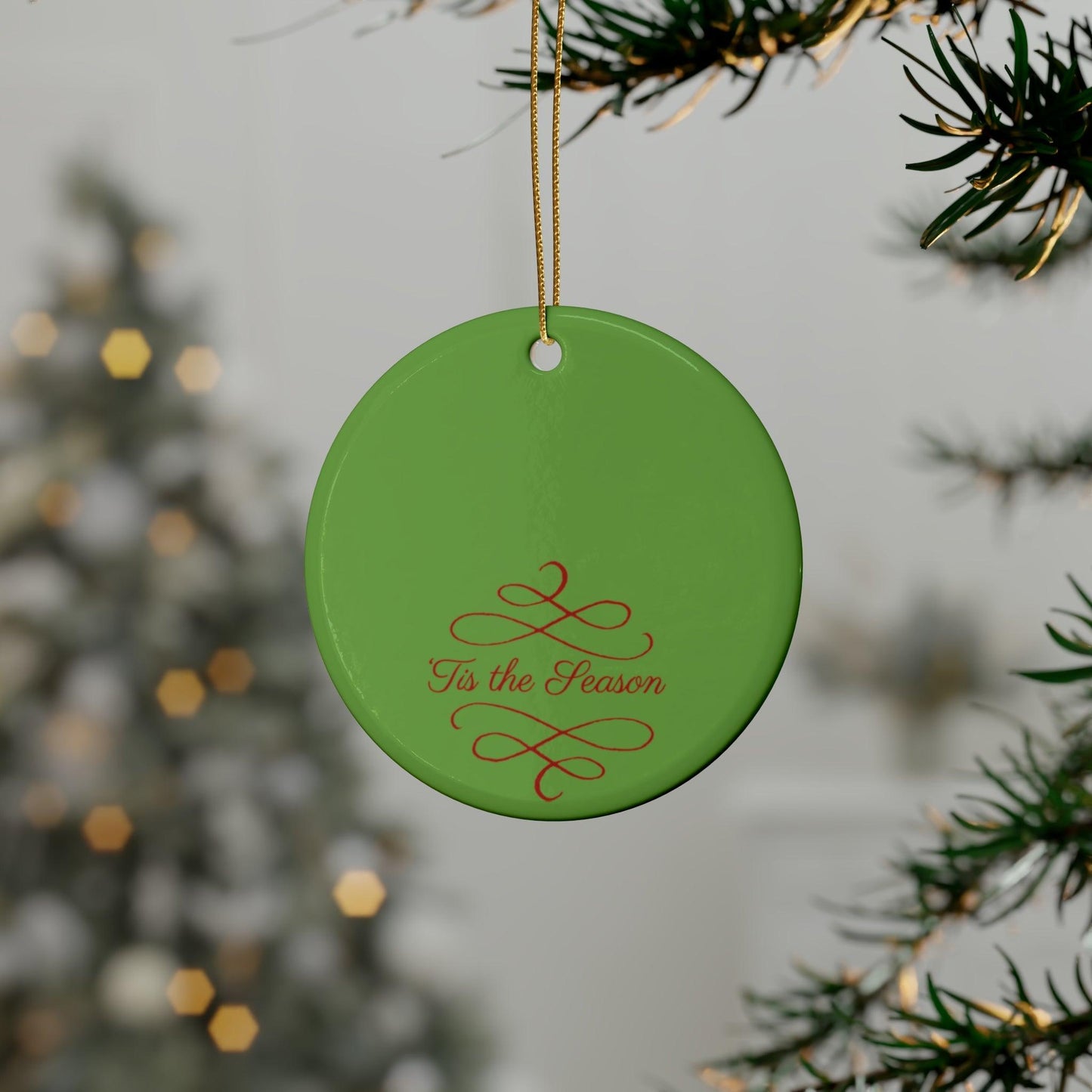Tis The Season Christmas Tree Ceramic Ornaments (1pcs, 5pcs, 10pcs, 20pcs)