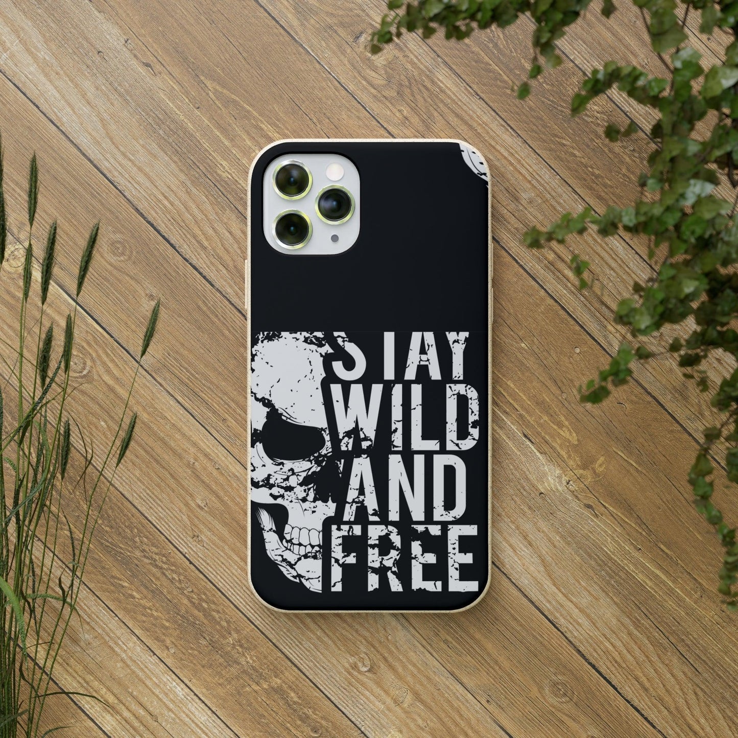 Stay Wild And Free Skull Biodegradable Cases