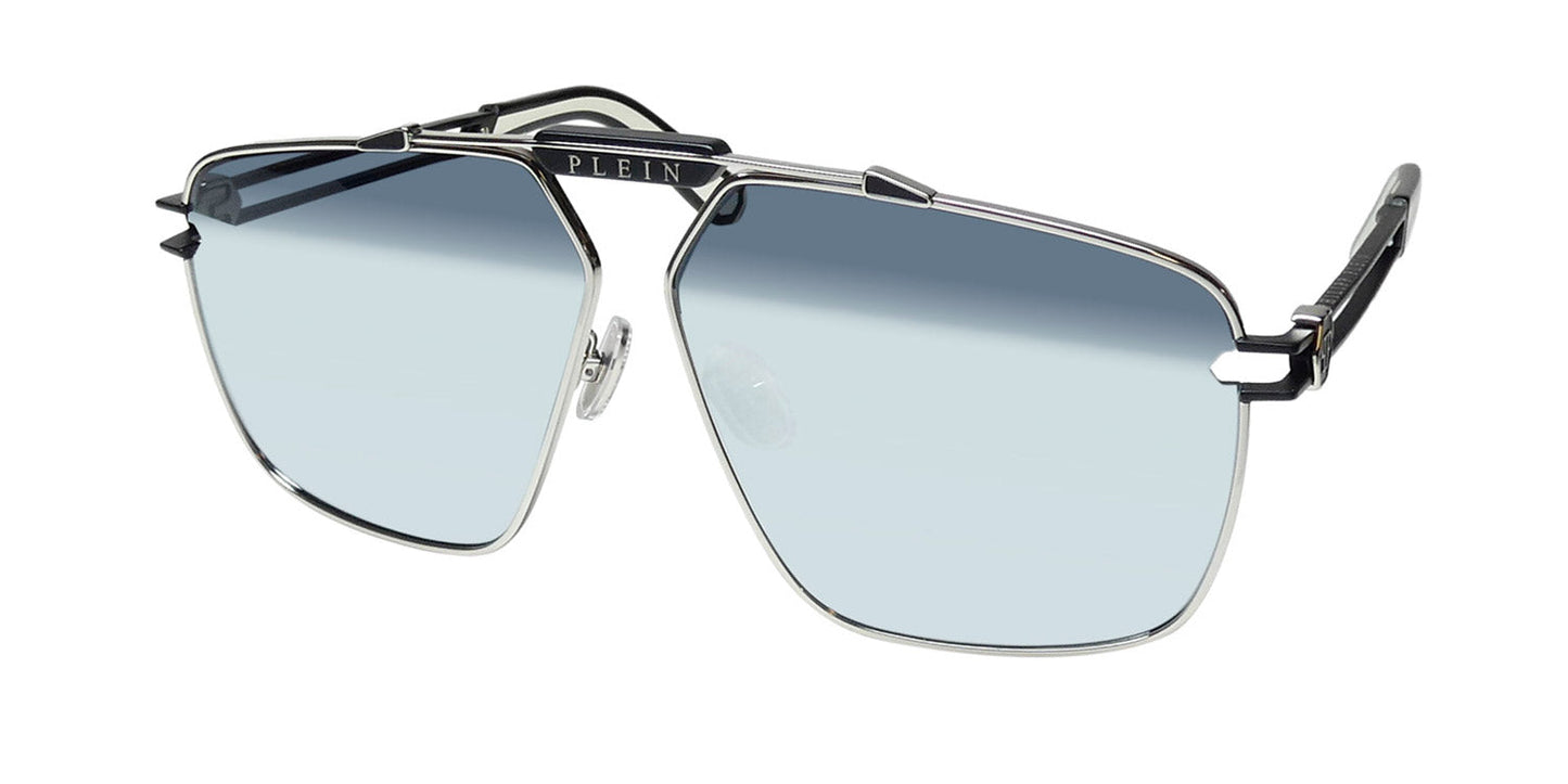 Philipp Plein Spp049 Silver Plein Seventies Sunglasses