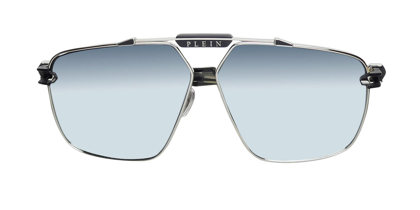 Philipp Plein Spp049 Silver Plein Seventies Sunglasses
