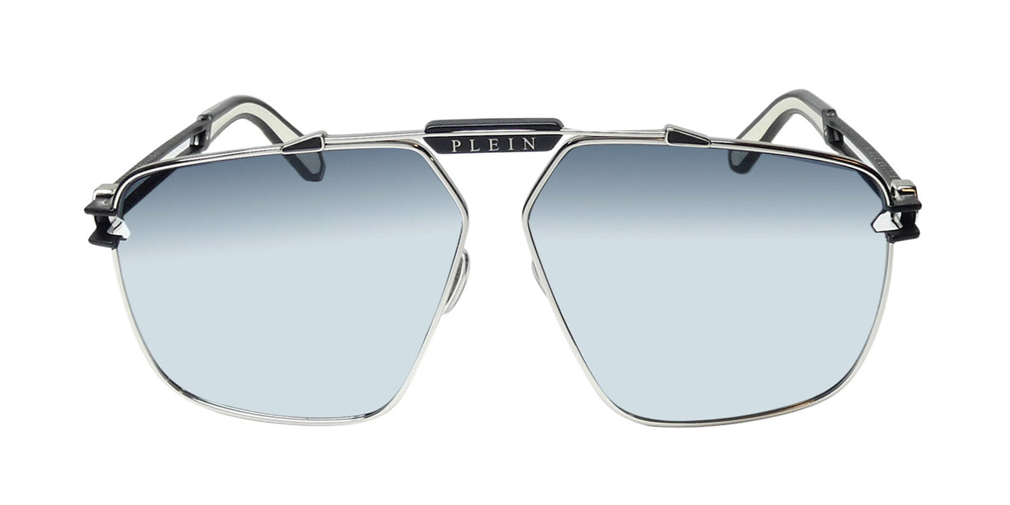 Philipp Plein Spp049 Silver Plein Seventies Sunglasses