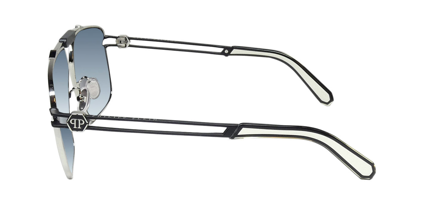 Philipp Plein Spp049 Silver Plein Seventies Sunglasses