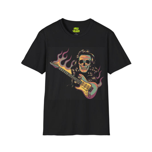 Skullhair Guitarist Unisex Softstyle T-Shirt