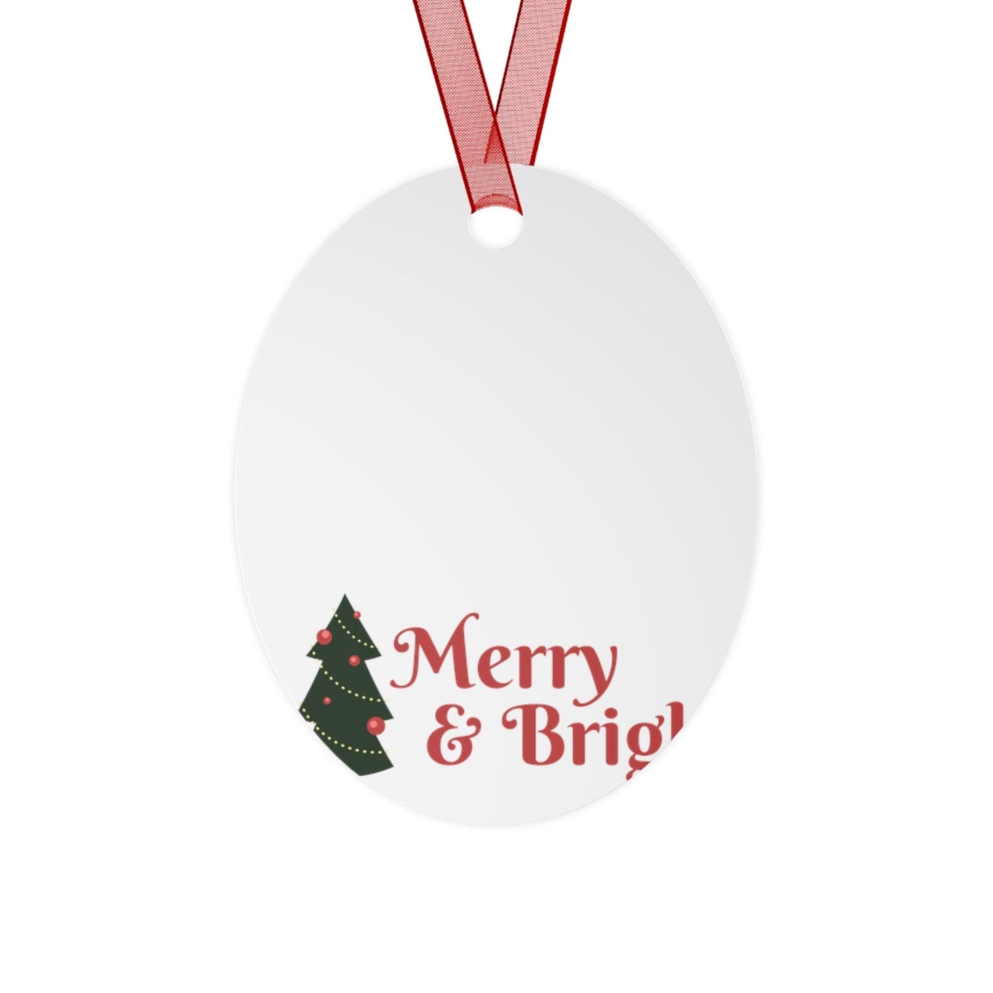 Merry & Bright Christmas Tree Metal Ornaments