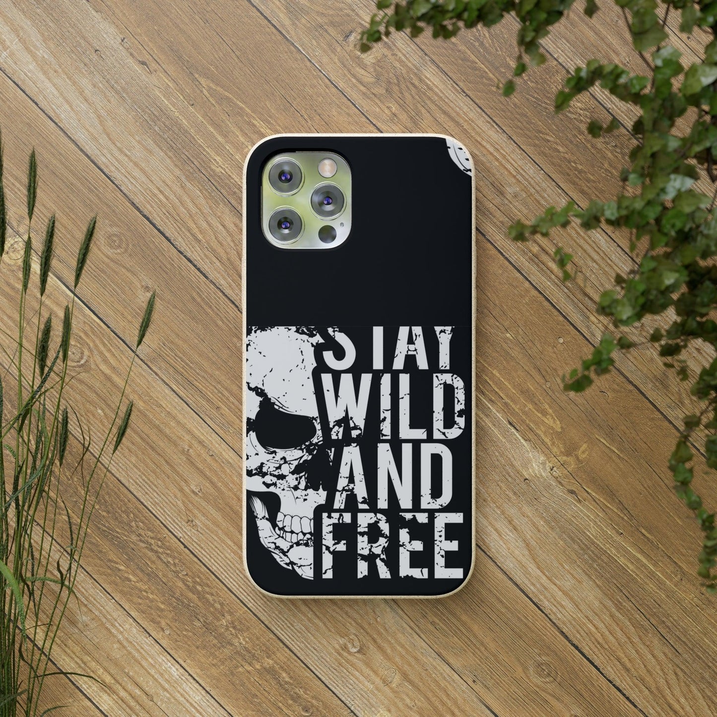 Stay Wild And Free Skull Biodegradable Cases
