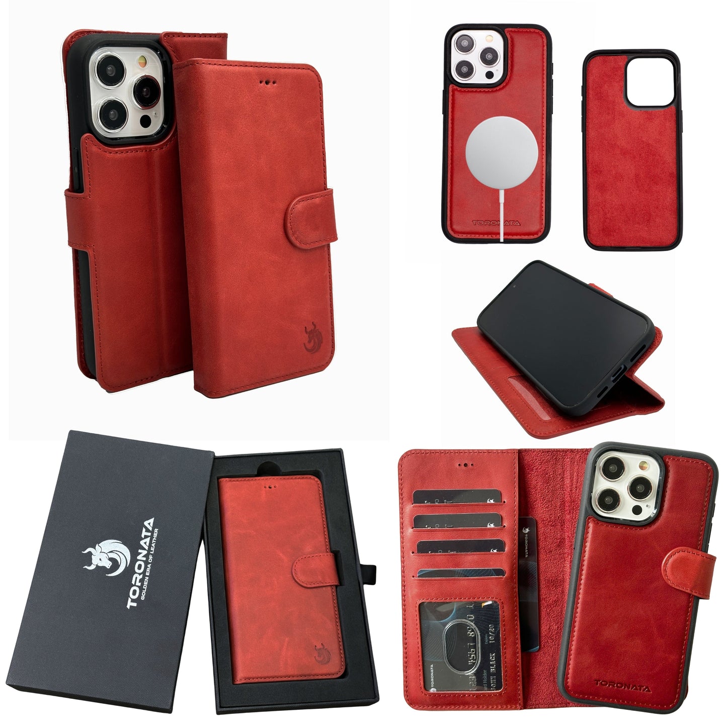 Vegas Premium Leather iPhone 15 Pro Wallet Case with MagSafe | Detachable RFID Blocking Luxury Wallet